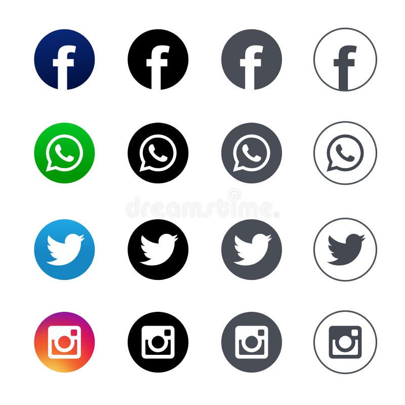 Social Media Icons Facebook Whatsapp Twitter Instagram Icons Editorial Image Illustration Of Laptop Socialmedia