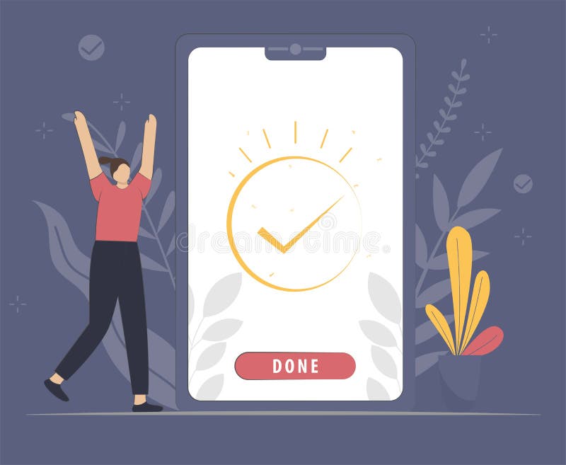 Flat design Done concept vector illustration royalty free illustration