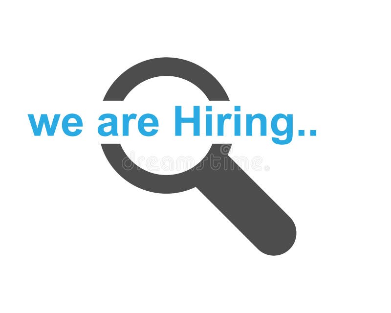 Hire Text and Magnifying Glass Hiring Company Concep Editorial Photography Illustration of
