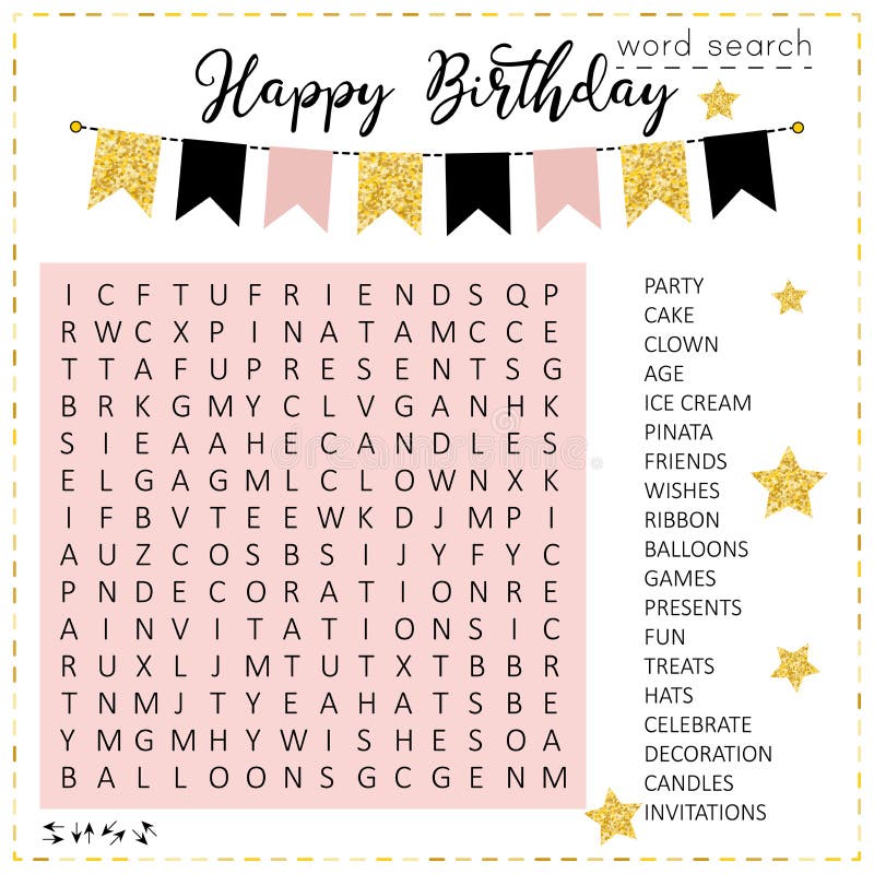 Birthday Word Search Puzzle Stock Illustrations Birthday Word Search Puzzle Stock Illustrations Vectors Clipart Dreamstime