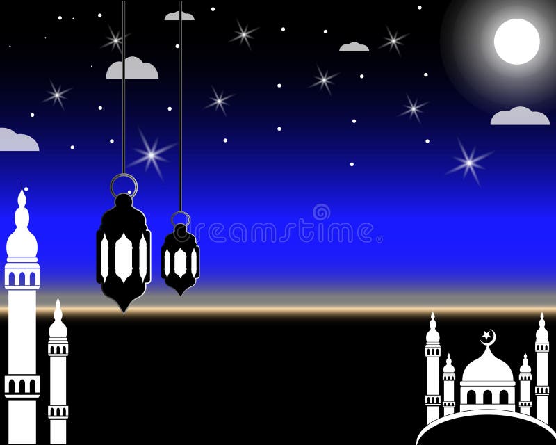 Islamic Ramadan Background. Ramadan Background of Mosque and Night Sky.  Vector Illustration Stock Vector - Illustration of elegant, mosque:  211999782