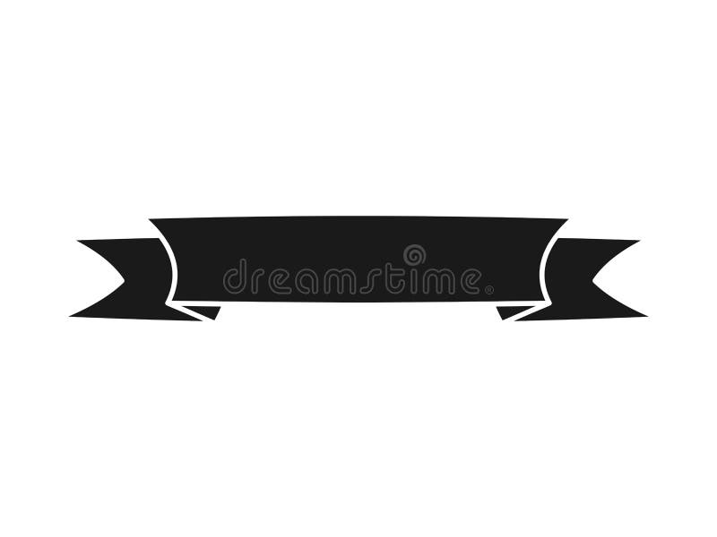 black ribbon banner png