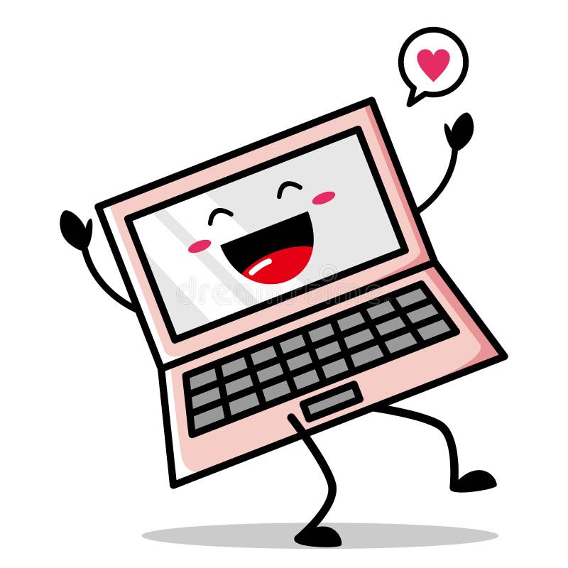 Cute Laptop Cartoon for You Design Stock Illustration - Illustration of ...