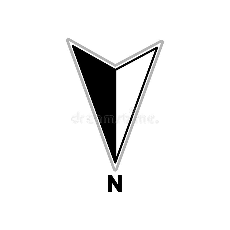 Arrow Compass Icon Vector Logo Template. North Direction. North Down