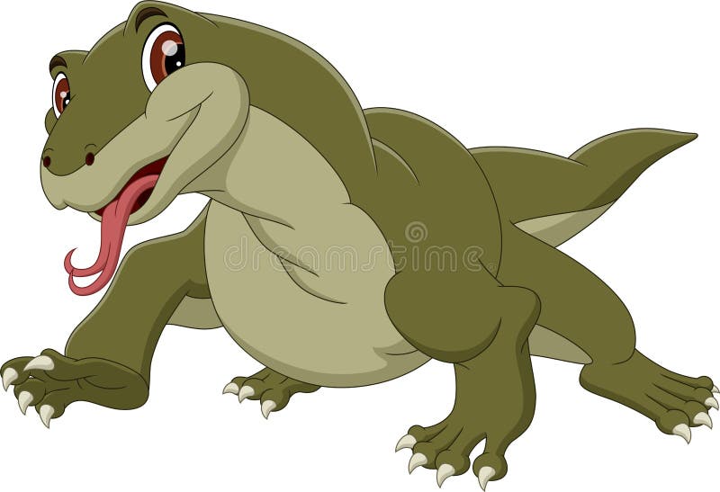 Komodo dragon cartoon stock vector. Illustration of black - 216304334