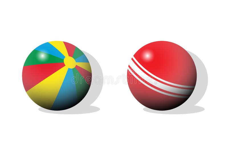 Decorative Children Toys Set of Two Ball Isolated Stock Vector