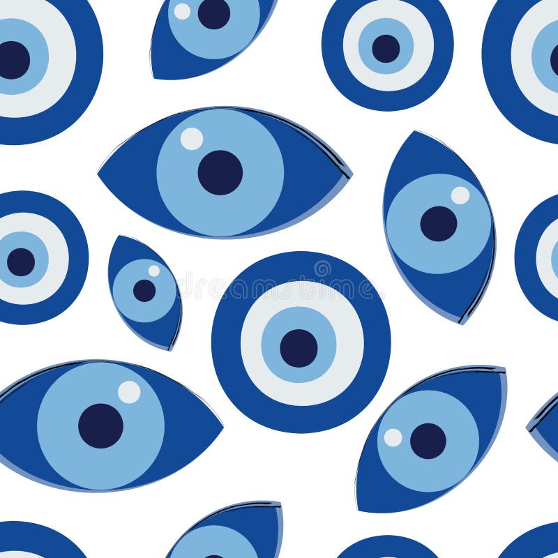 Seamless Evil Eye Pattern and Background Vector Illustration Stock ...