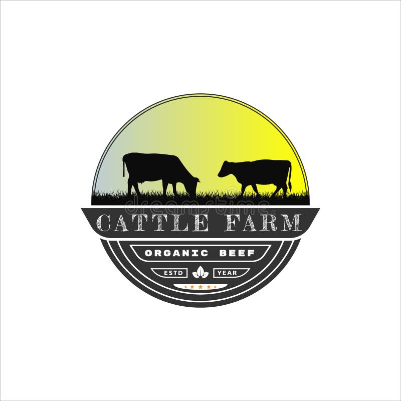 Retro Vintage Cattle Angus Livestock Beef Stock Vector - Illustration