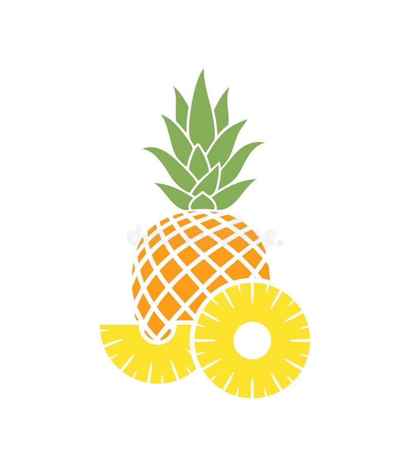 Pineapple Logo. Isolated Pineapple on White Background Stock Vector