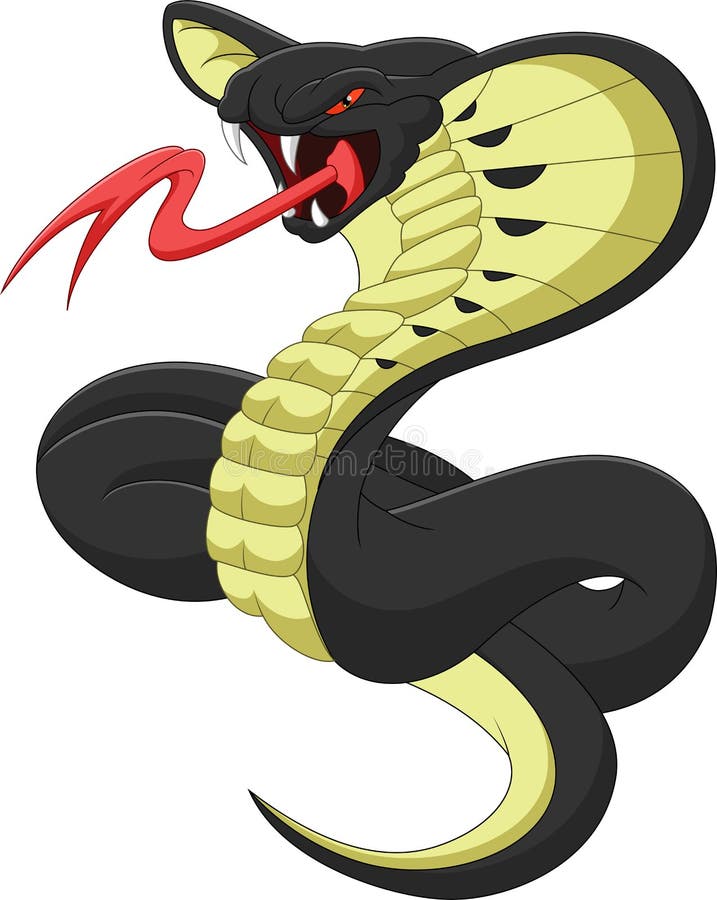 Wild King Cobra Snake Cartoon on White Background Stock Vector -  Illustration of poisonous, evil: 220369132
