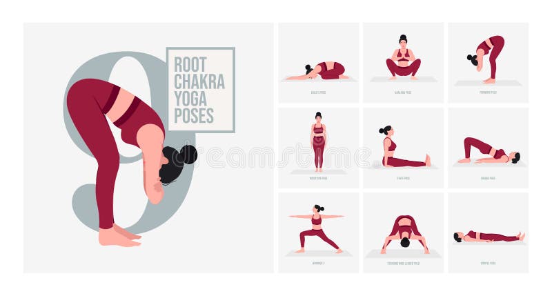 Root chakra Yoga poses. Young woman practicing Yoga pose. royalty free stock photo