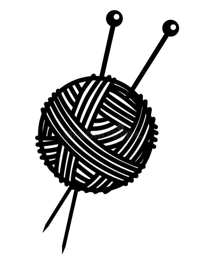 Knitting - Ball of Yarn with Needles Stuck in it. a Clew and Knitting ...