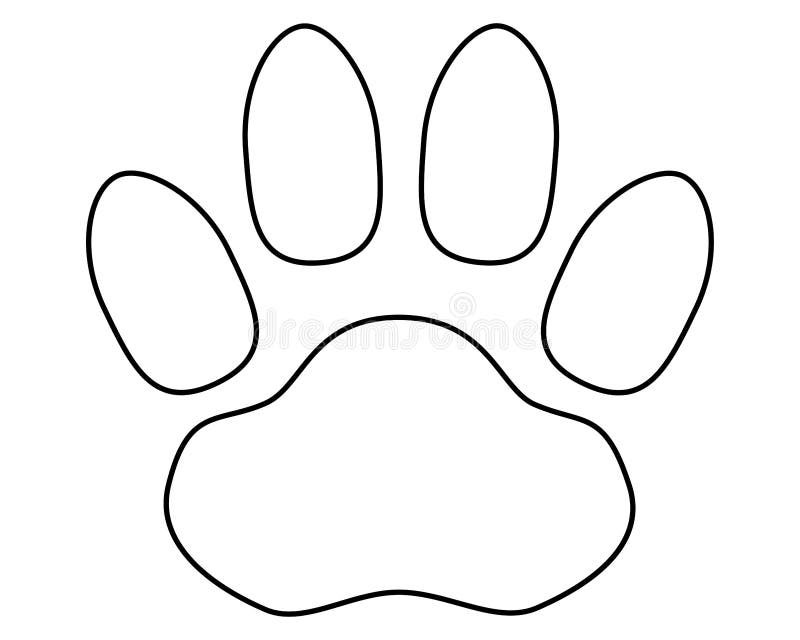Animal Footprints - Vector Linear Picture for Coloring Book or Logo.  Outline Stock Vector - Illustration of template, book: 230473897