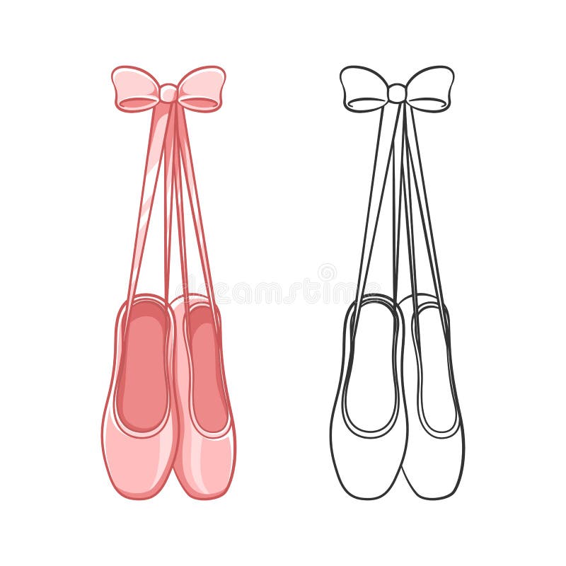 Hanging Pink Pointe Shoes Clipart, Ballet Shoes Tied Up with a Bow Simple  Flat Vector Illustration Stock Vector - Illustration of ballerina, dancer:  231138213