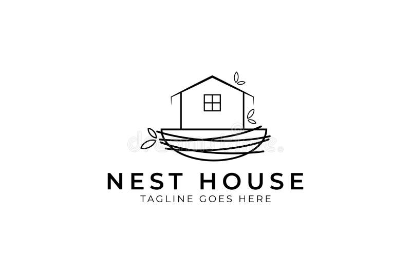 NEST HOUSE LOGO DESIGN TEMPLATE Stock Vector Illustration of