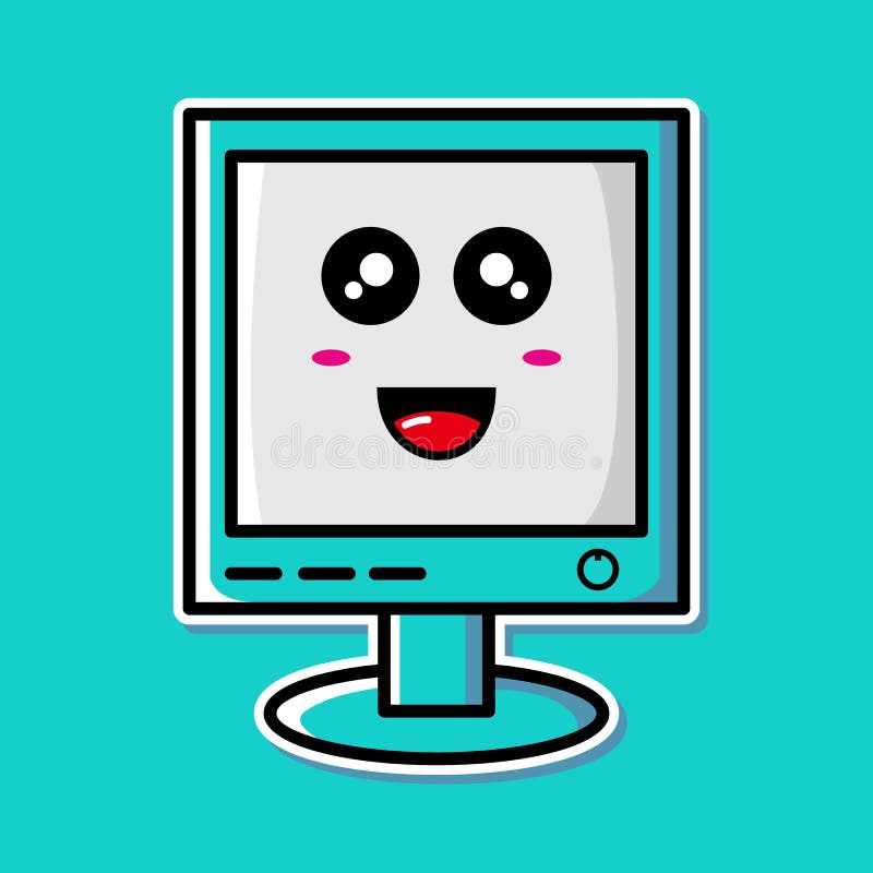 Cute computer stock vector. Illustration of business, hardware - 5814716