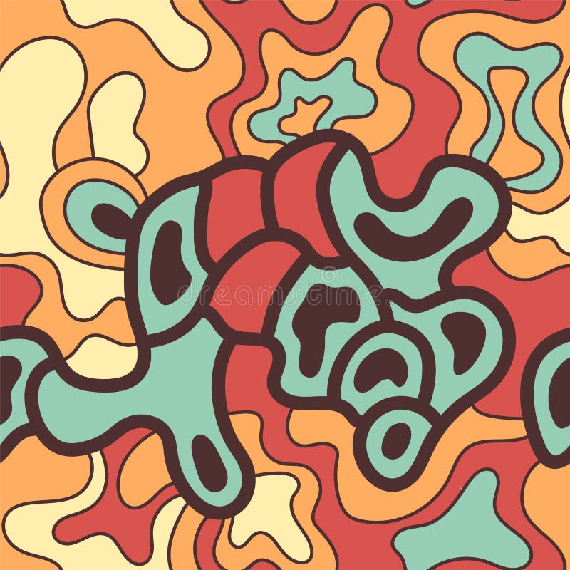 Seamless abstract psychedelic artwork with wave pattern vector illustration