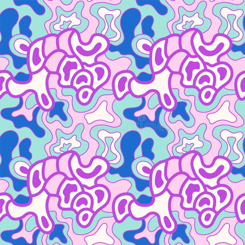 Seamless abstract psychedelic artwork with wave pattern royalty free illustration