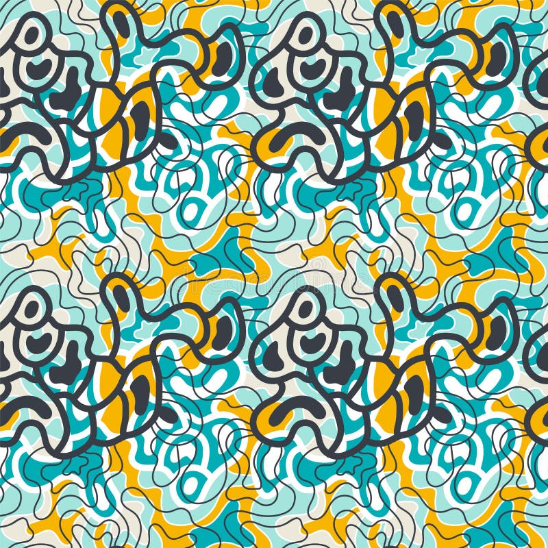 Seamless abstract psychedelic artwork with wave pattern vector illustration