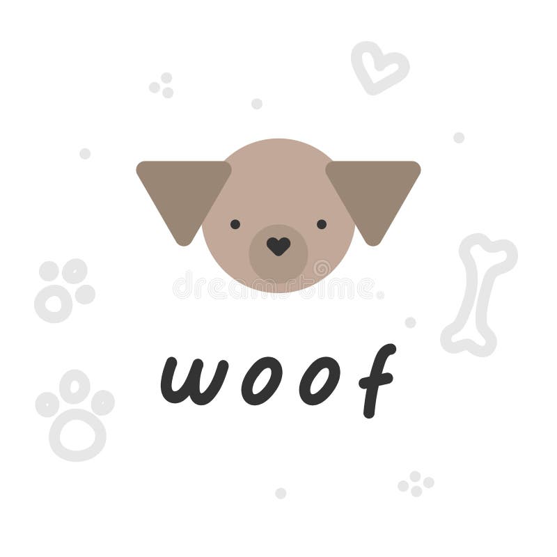 Vector Illustration Card, Poster or Postcard with Dog and Lettering