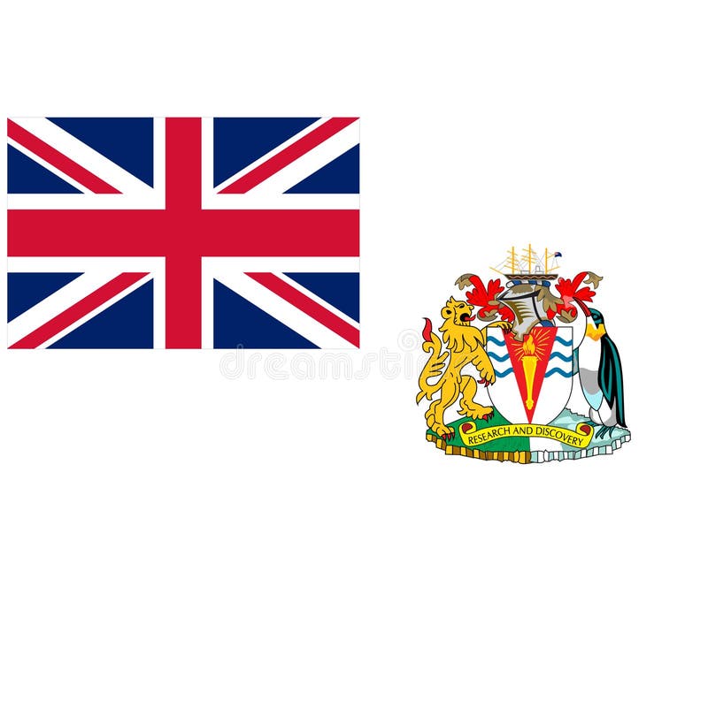 National Flag of British Antarctic Territory - Flat Color Icon. Stock