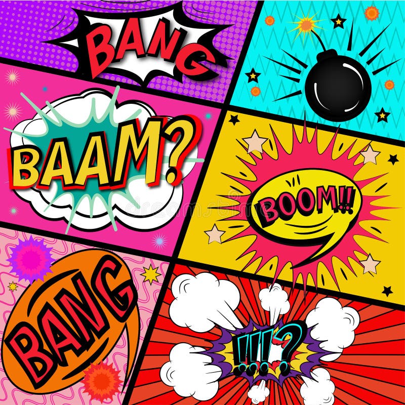 Free Vector  Ding pop art comic speech bubbles book sound effects