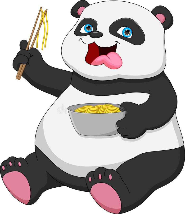 Cute Panda Eating Noodle Stock Illustrations 53 Cute Panda Eating