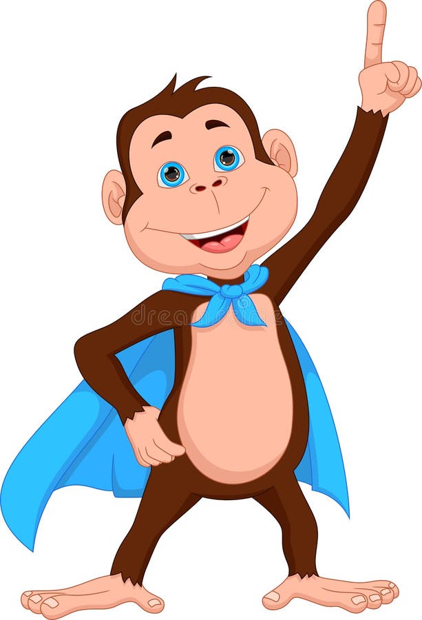 Cute Monkey Wearing Superhero Costume Stock Vector Illustration of