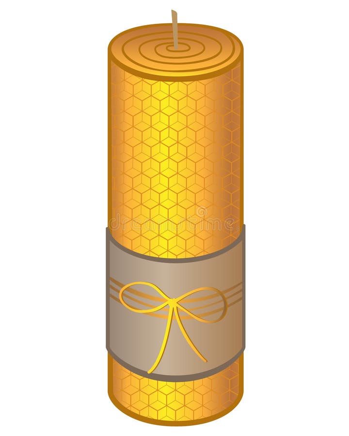 Handmade Candle Made of Natural Wax Vector Full Color Picture