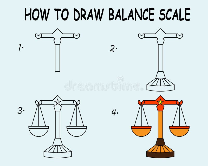 How to DRAW a WEIGHING SCALE Easy Step by Step 