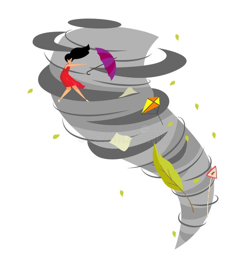 Weather Clipart-tornado swirling menacingly above a house