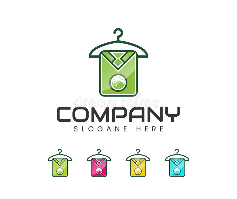 Laundry service, washing machine t-shirt hanging silhouette simple minimalist logo design,