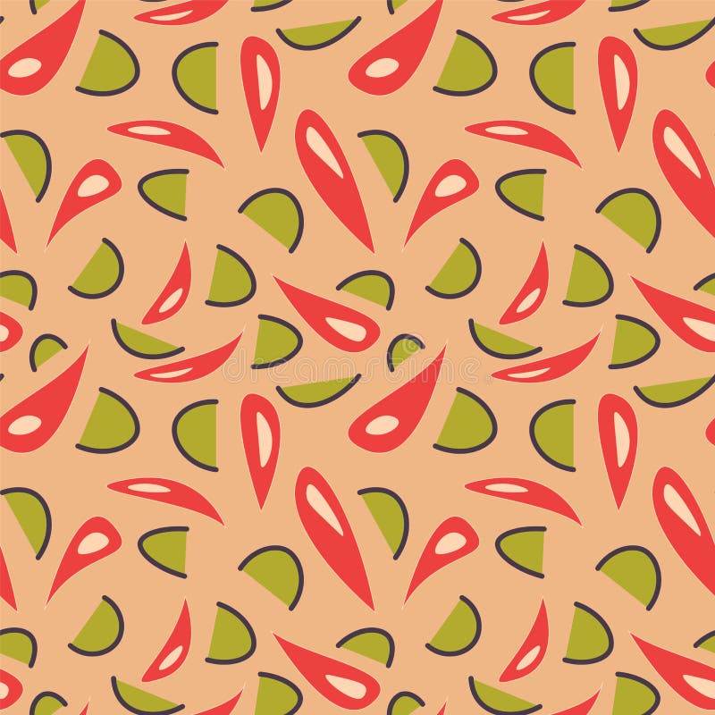 Seamless cute abstract vector pattern with drops and shapes vector illustration