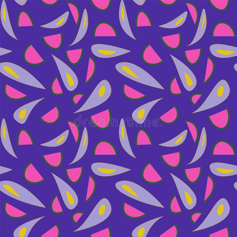 Seamless cute abstract vector pattern with drops and shapes royalty free illustration