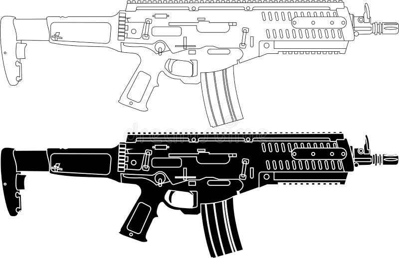 HK416 is a Gasoperated Assault Rifle Stock Vector Illustration of