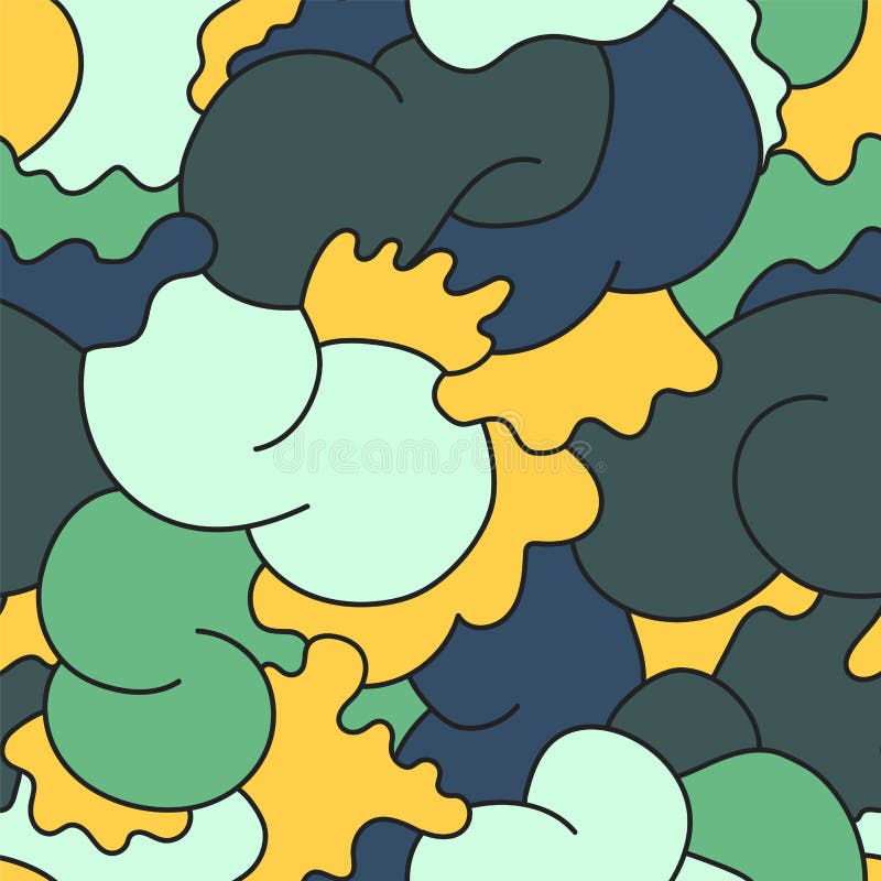 Abstract seamless cute pattern with curly shapes vector illustration