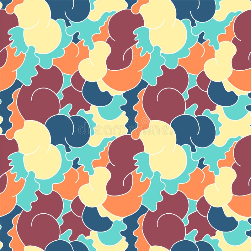 Abstract seamless cute pattern with curly shapes royalty free illustration