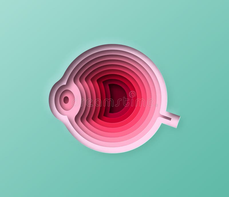 Realistic 3D Paper Cut Human Eye Ball Illustration Stock Vector
