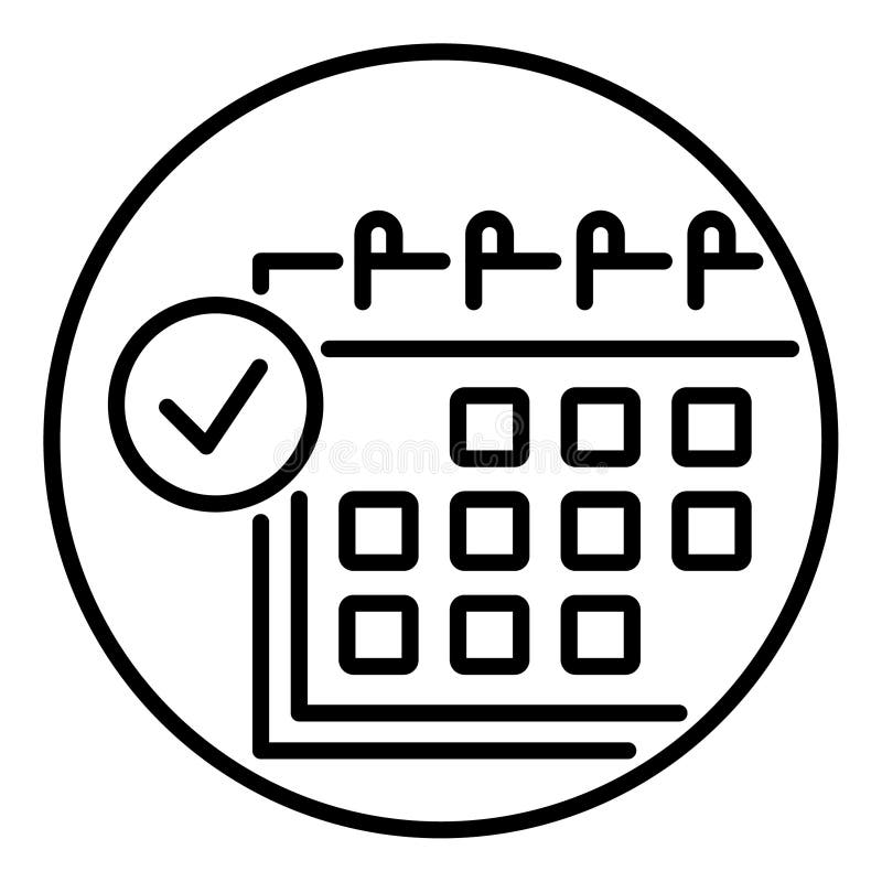 Outline icon for calendar appointment date. vector illustration