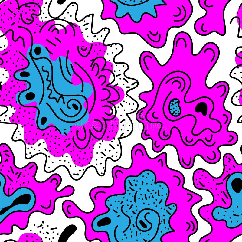 Unusual abstract psychedelic pattern with wave geoemtry elements vector illustration