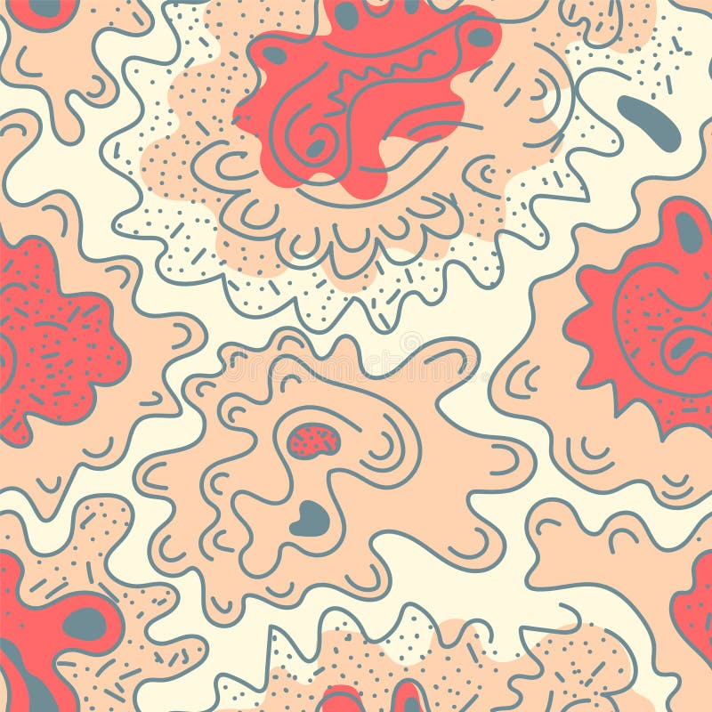 Unusual abstract psychedelic pattern with wave geoemtry elements vector illustration