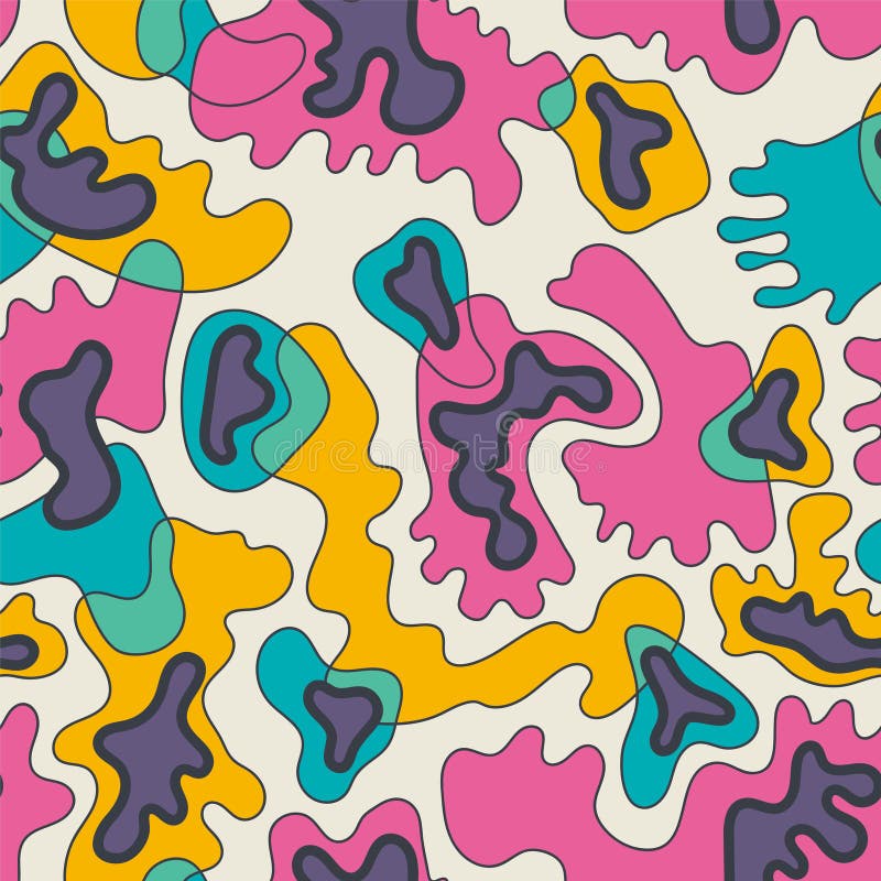 Abstract psychedelic seamless colorful pattern stock illustration