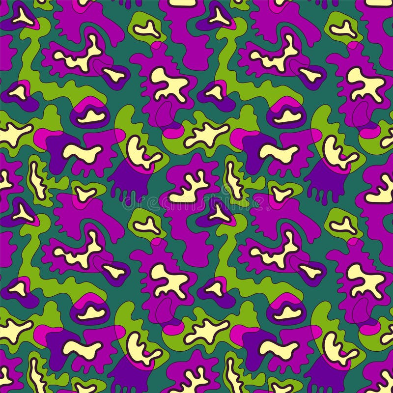 Abstract psychedelic seamless colorful pattern stock illustration