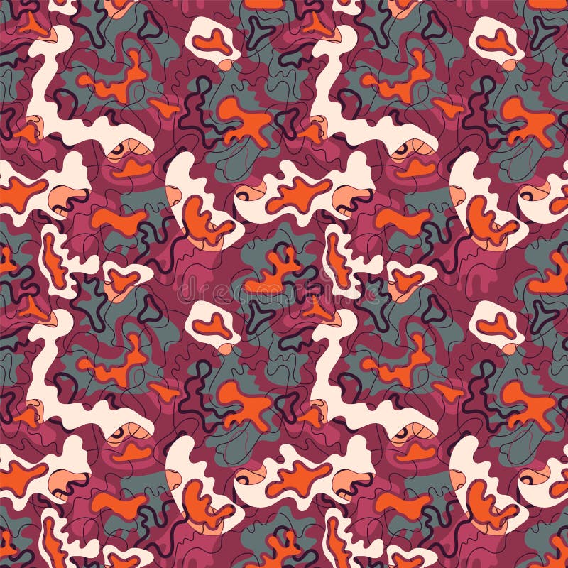 Abstract psychedelic seamless colorful pattern vector illustration