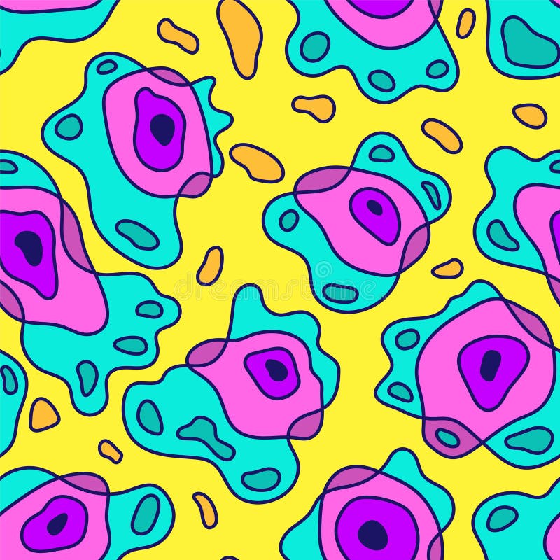 Abstract psychedelic colorful artwork with unique pattern stock illustration