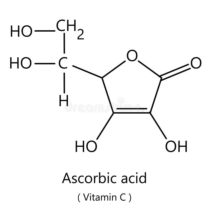 Formula of Chemical Structure of Vitamin B 6, Vitamin E .Vitamin C