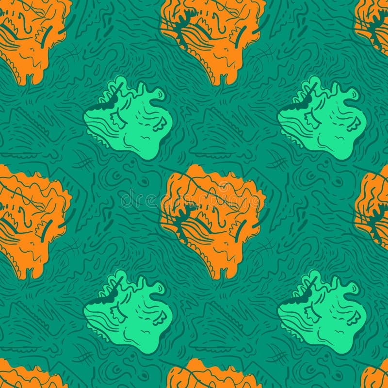 Abstract psychedelic unique seamless artwork with wave characters royalty free illustration