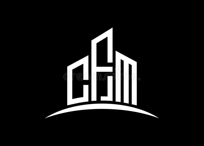 It is a Letter CFM building vector monogram logo design template. Building Shape CFM logo.