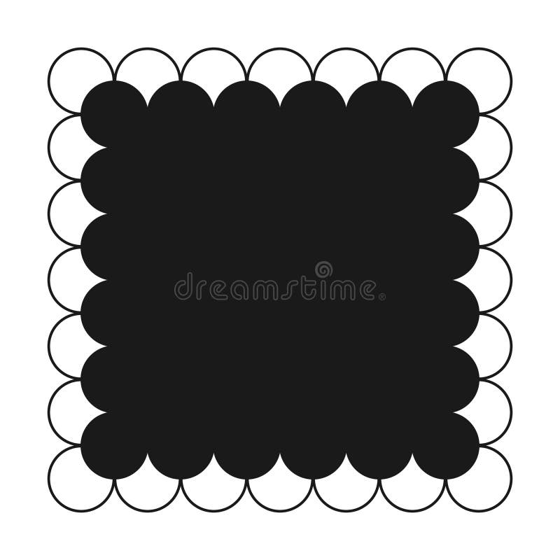 White Scalloped Lace Over Black Background Stock Photo 32575954