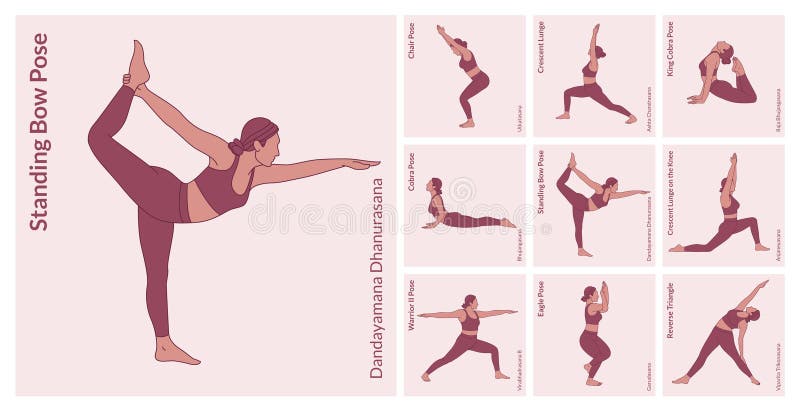 Yoga Workout Set. Young woman practicing Yoga poses. Woman workout fitness, aerobic and exercises royalty free stock photos